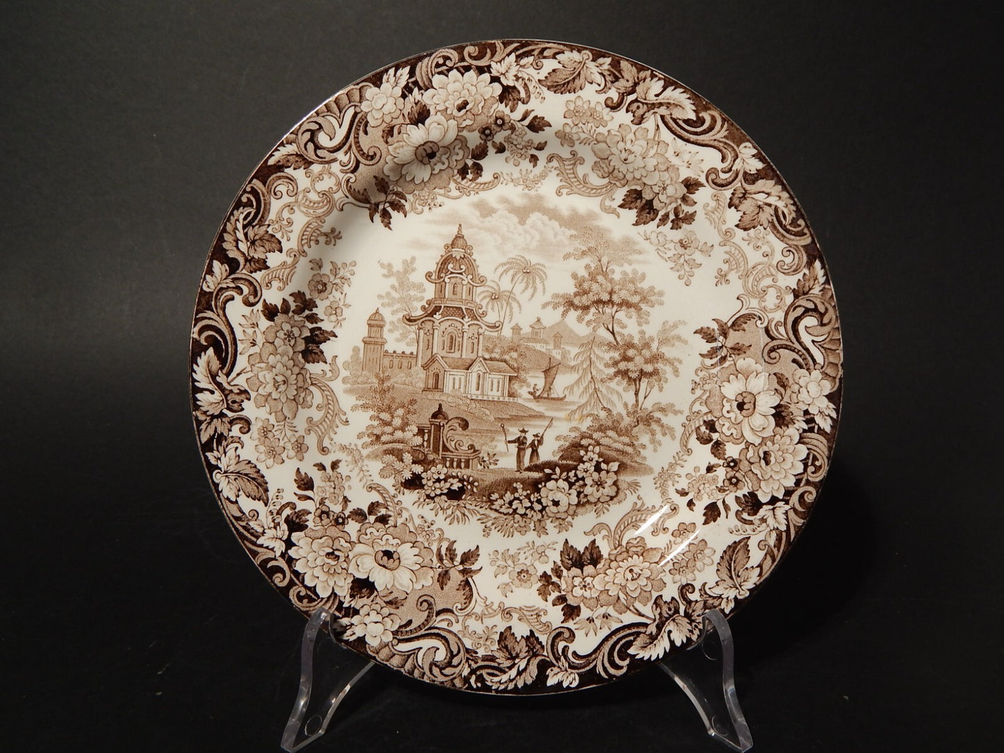 ANTICO PIATTO VITTORIANO 1800 PORCELLANA WEDGWOOD RARO DISEGNO ORIENTALE