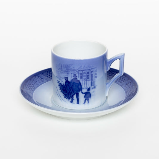 ROYAL COPENHAGEN PORCELLANA TAZZA DI NATALE 1980 CON SCATOLA ORIGINALE CM 7