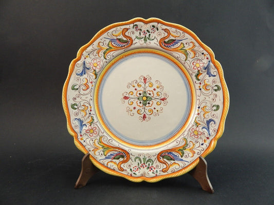 ANTICO PIATTO CERAMICA MAIOLICHE DERUTA PERUGIA PRIMO 900 DECORO RINASCIMENTALE