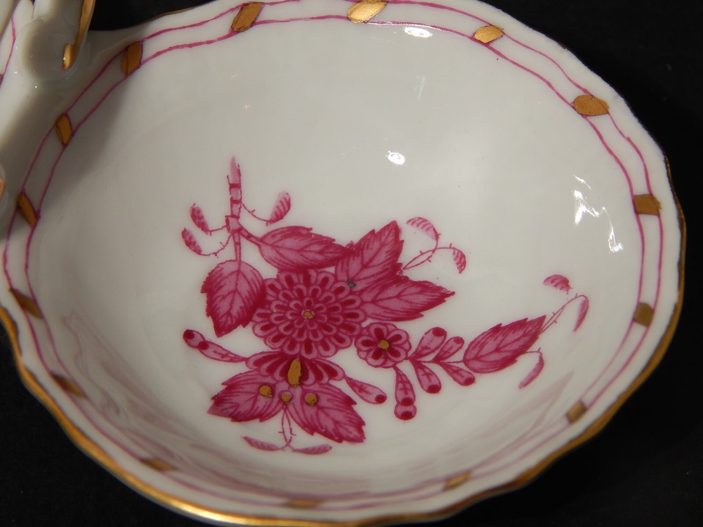 PREZIOSA PORCELLANA SALIERA PORTA SALE HEREND APPONYI CHINESE BOUQUET ROSA