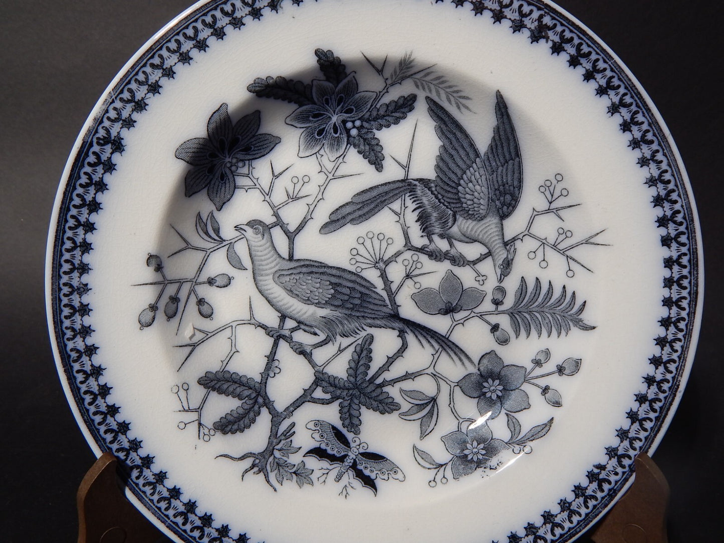 ANTICO ART NOUVEAU PIATTO PORCELLANA VILLEROY&BOCH METTLACH DECORO FASAN