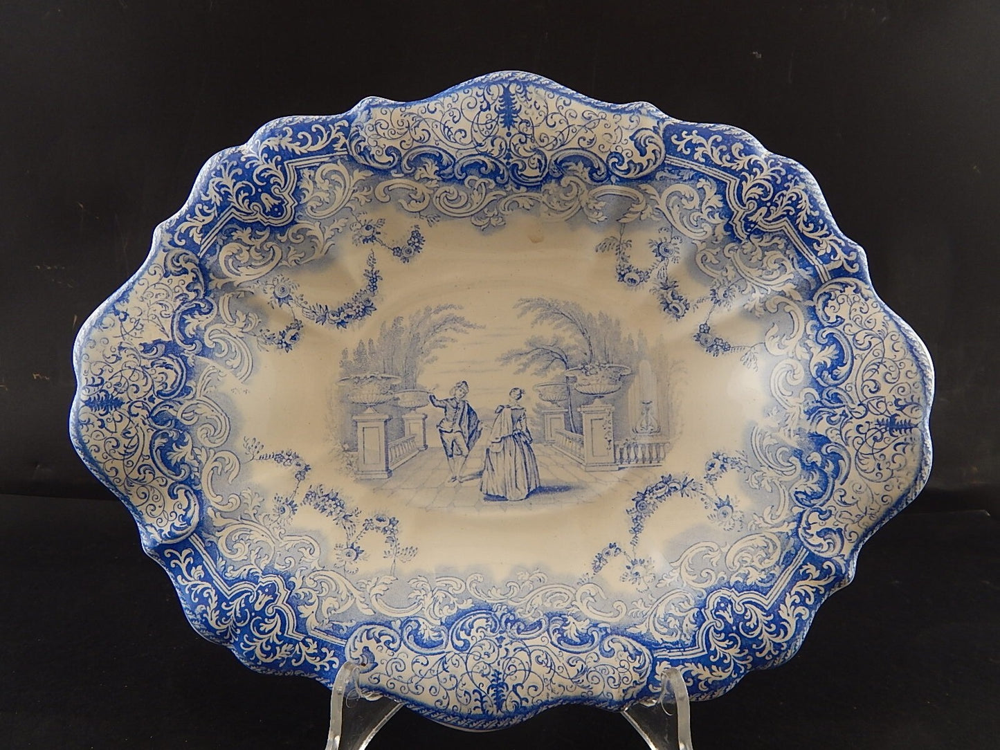 COPELAND & GARRETT 1844 ANTICO PREZIOSO VASSOIO CERAMICA LOUIS QUATORZE