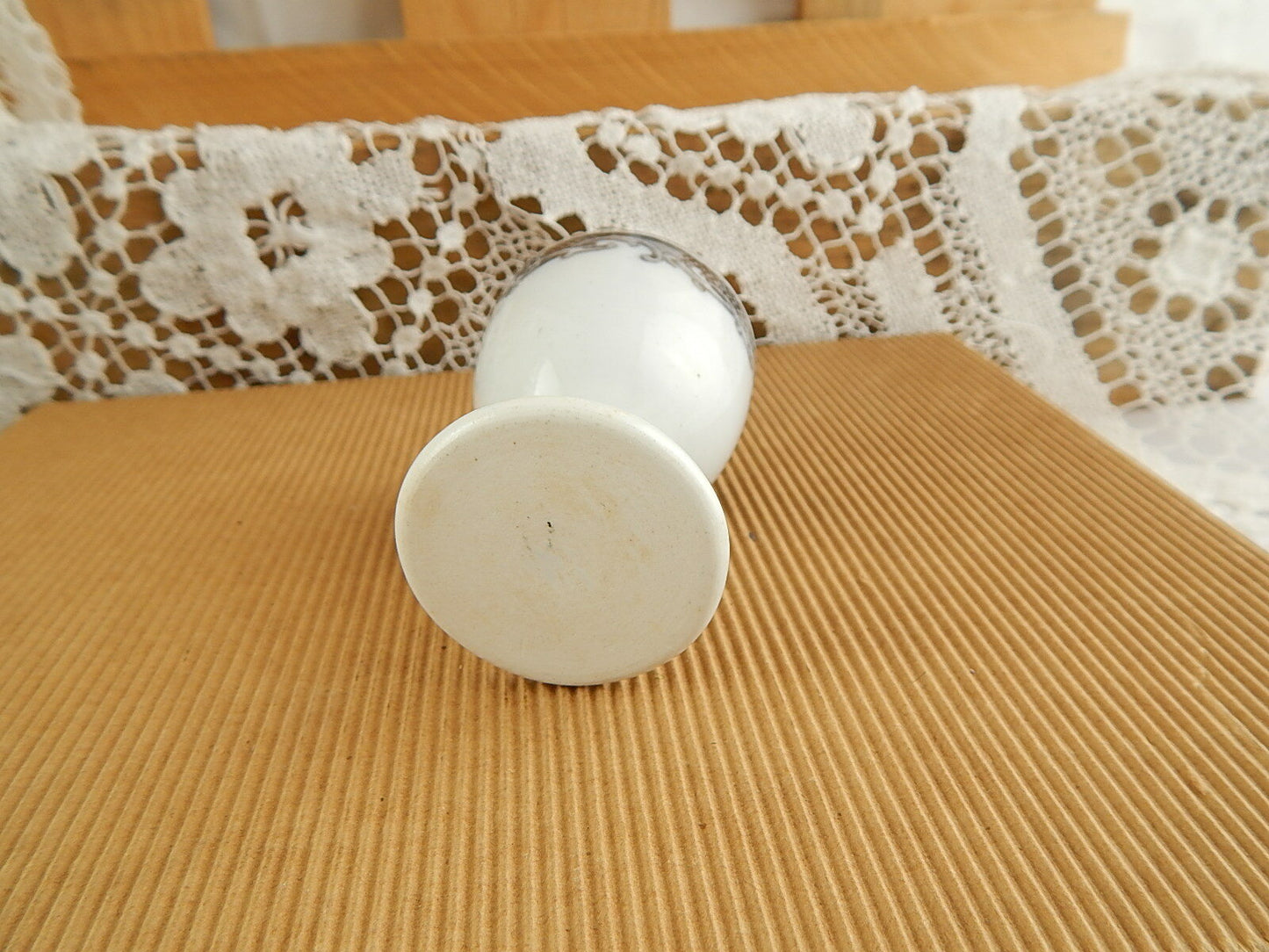 ANTICO RARO PORTAUOVO PORCELLANA XIX SECOLO COLLEZIONE MANIFATTURA INGLESE