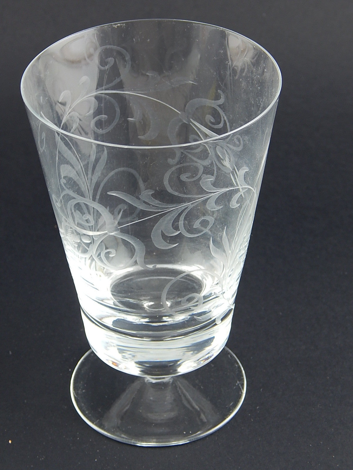 ANTICO ART NOUVEAU LIBERTY GRANDE CALICE VASO CRISTALLO INCISO MANO COLLEZIONE