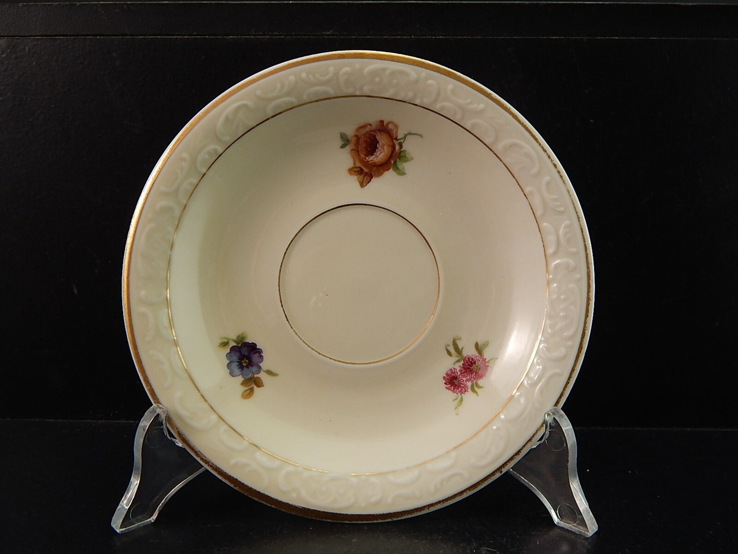 ANTICA TAZZA KPM COPENHAGEN PORCELLANA BOUQUET DI FIORI E ORO DEL 1924 #1207