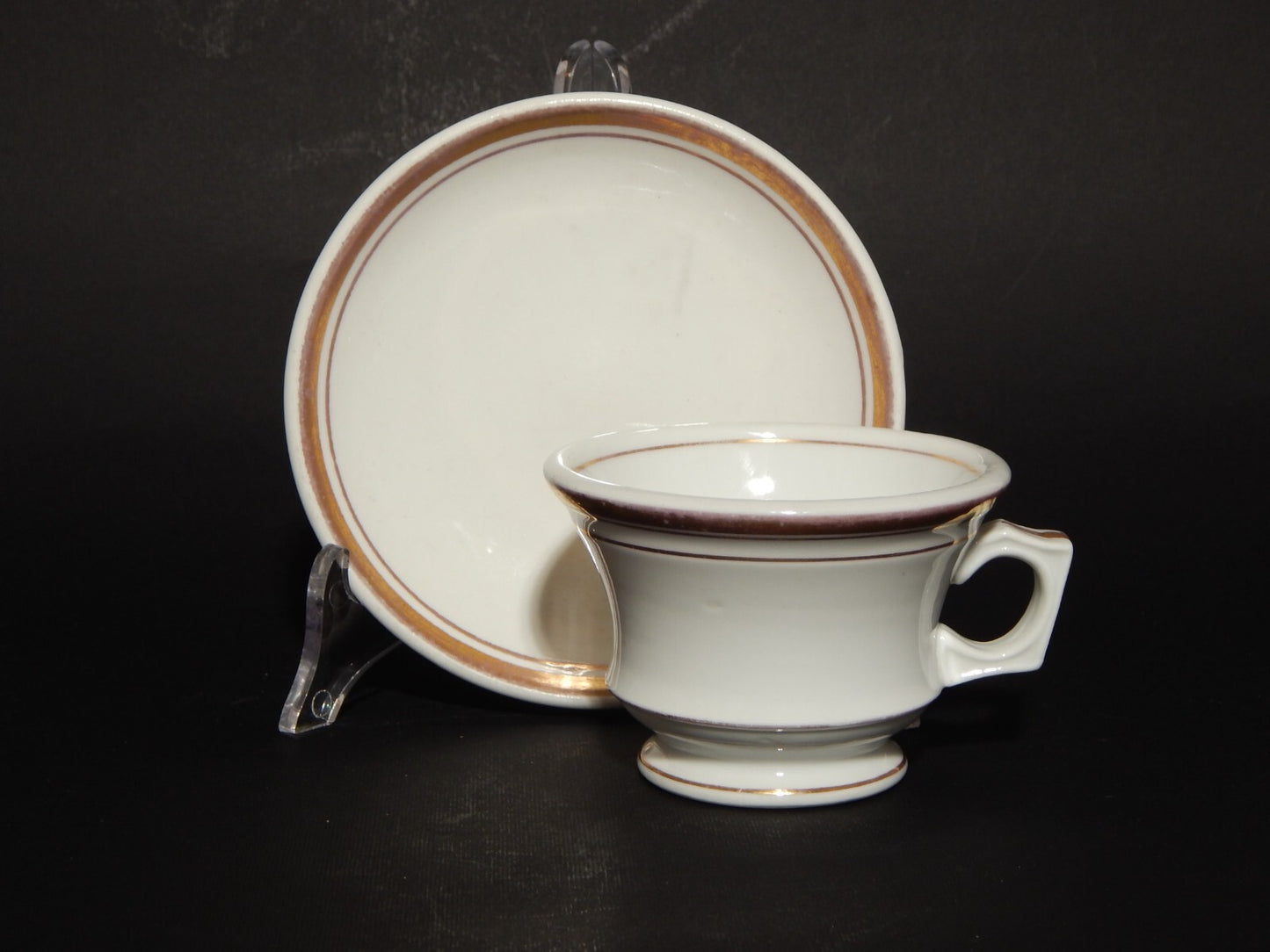 ANTICA TAZZA IMPERO PORCELLANA BIANCA CON FASCIA ORO VECCHIO PARIGI PRIMO '800