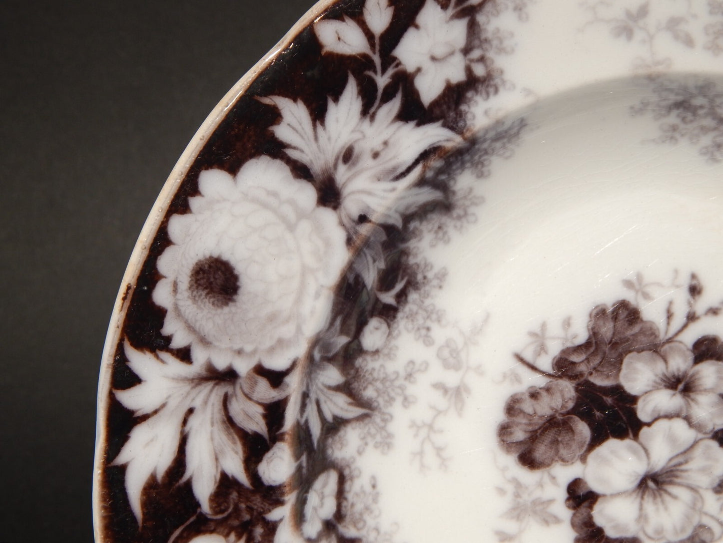 ANTICO PIATTO FONDO CERAMICA JARDINIERE VILLEROY & BOCH FINE '800 DIFETTO B1135