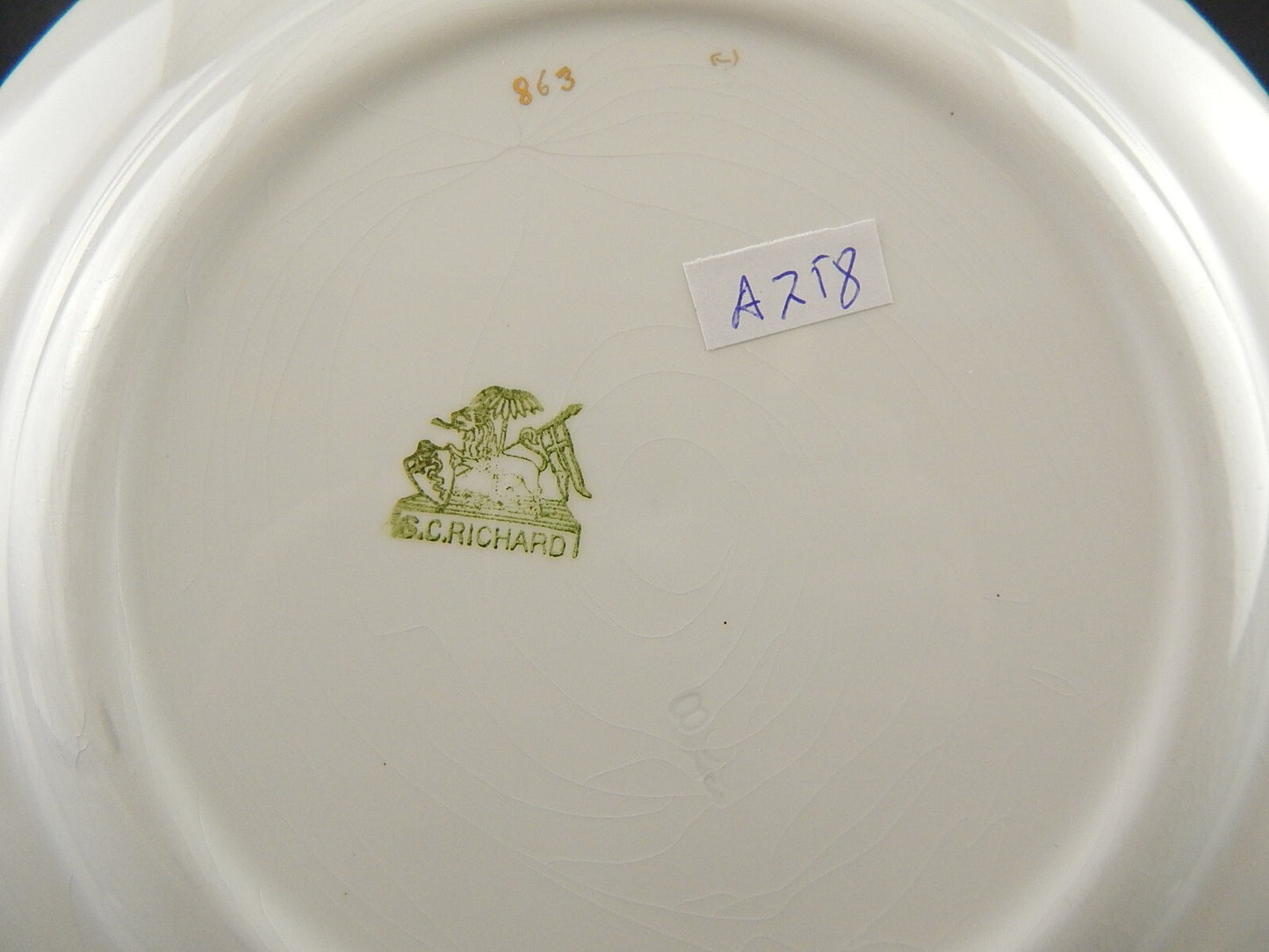 ANTICO PIATTO PIANO CERAMICA RICHARD MILANO FIORI FARFALLE UCCELLINI A758