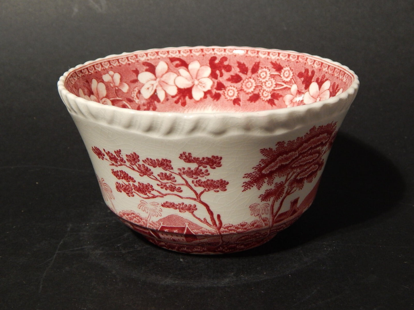 ANTICA CIOTOLA ZUCCHERIERA SEMI PORCELLANA SPODE ENGLAND DESIGN 1814 PINK TOWER