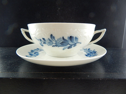 VINTAGE ROYAL COPENHAGEN PORCELLANA BOUILLON CUP JULIANE MARIE BLUE TAZZA BRODO