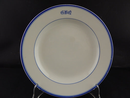 ANTICO PREZIOSO VASSOIO ROTONDO PORCELLANA DI PARIGI PROFILI BLU FINE 800