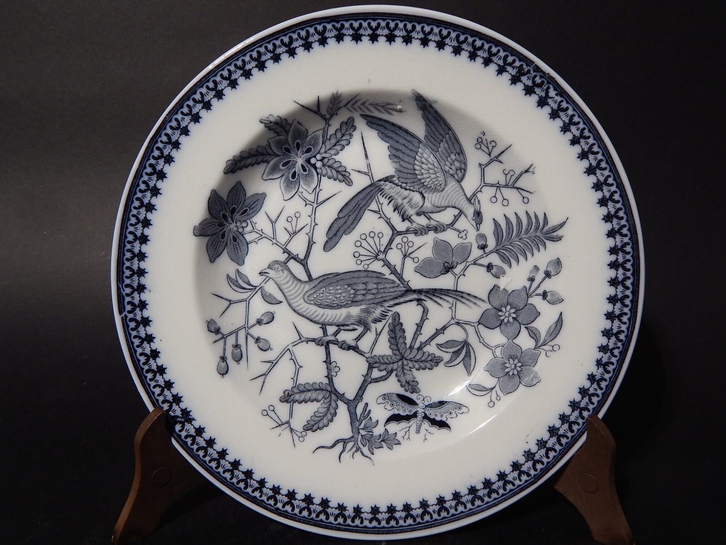 ANTICO ART NOUVEAU PIATTO PORCELLANA VILLEROY&BOCH METTLACH DECORO FASAN