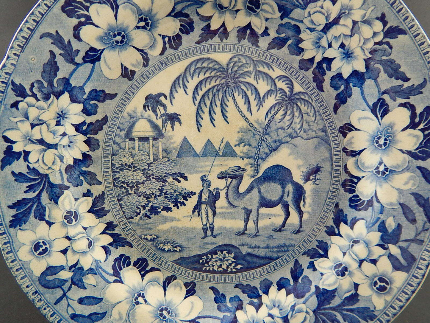 ANTICO RARISSIMO PIATTO INGLESE CERAMICA 1837-50 POUNTNEY & GOLDNEY DROMEDARIO #