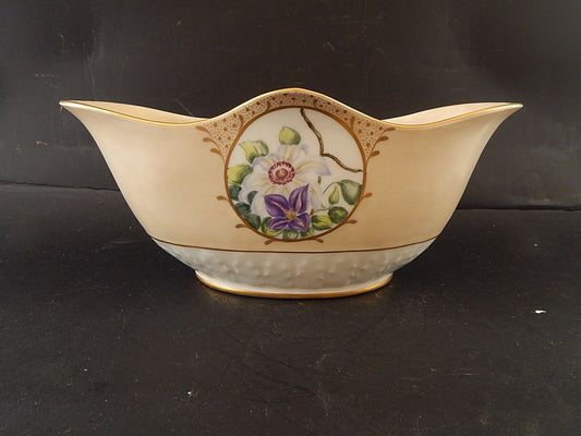 ANTICO CACHE POT VASO FIORIERA PORCELLANA DIPINTO A MANO MOTIVO FLOREALE