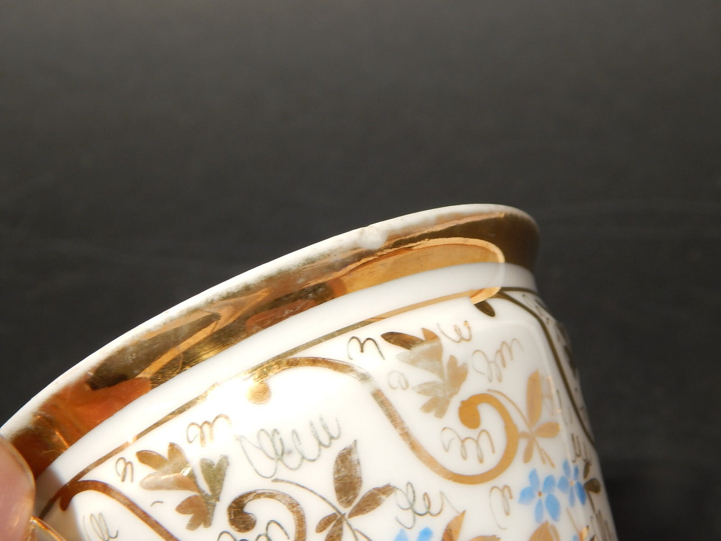 ANTICA TAZZA IMPERO PORCELLANA VECCHIO PARIGI DIPINTA PRIMO 800 ORO ZECCHINO