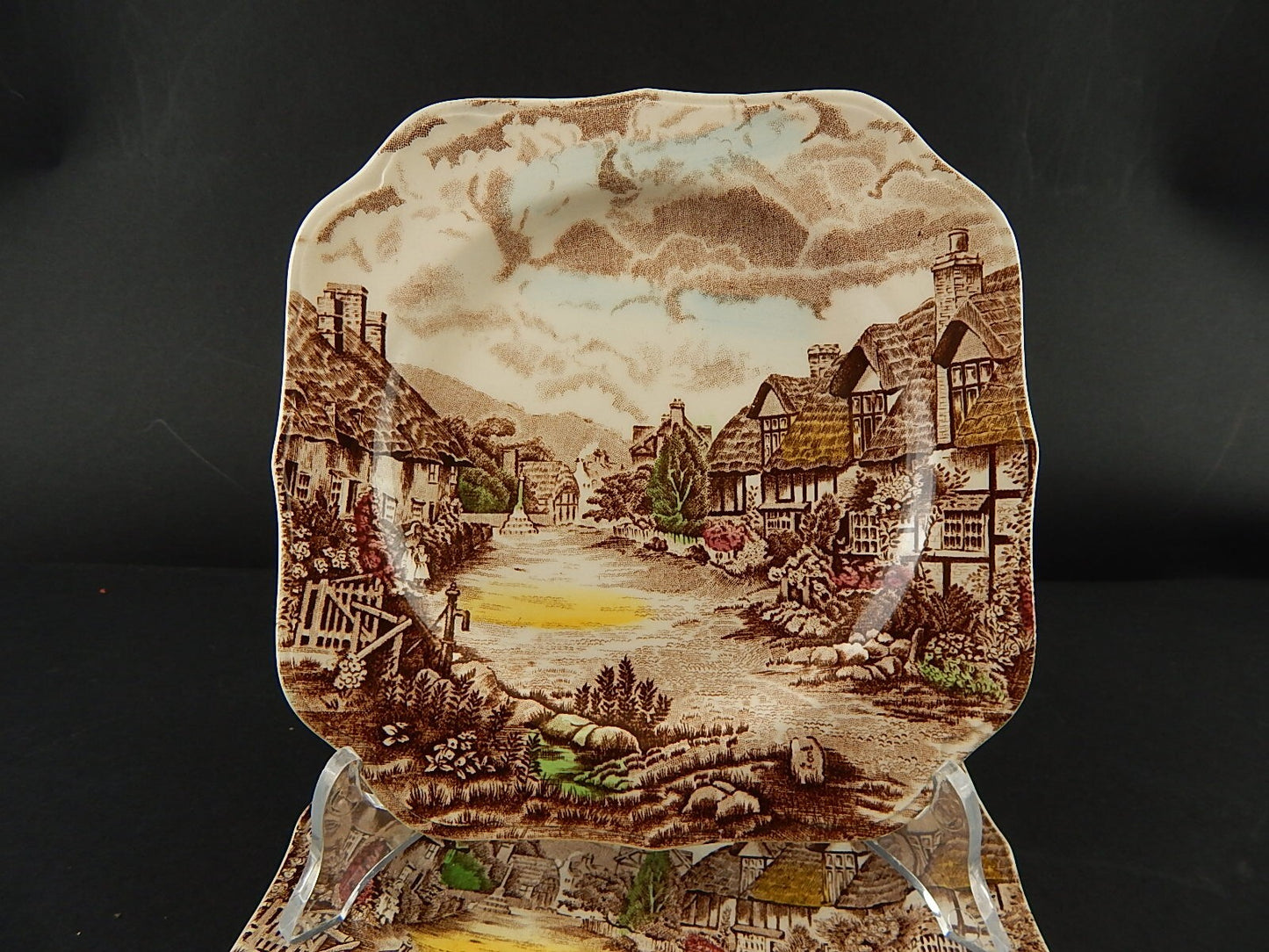 ANTICO SET 6 PIATTI DOLCE SEMI PORCELLANA JOHNSON BROS OLDE ENGLISH COUNTRYSIDE