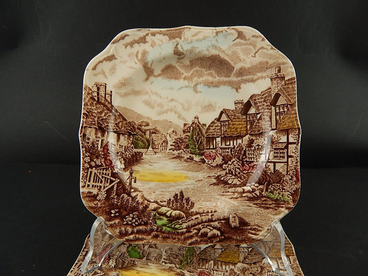 ANTICO SET 6 PIATTI DOLCE SEMI PORCELLANA JOHNSON BROS OLDE ENGLISH COUNTRYSIDE