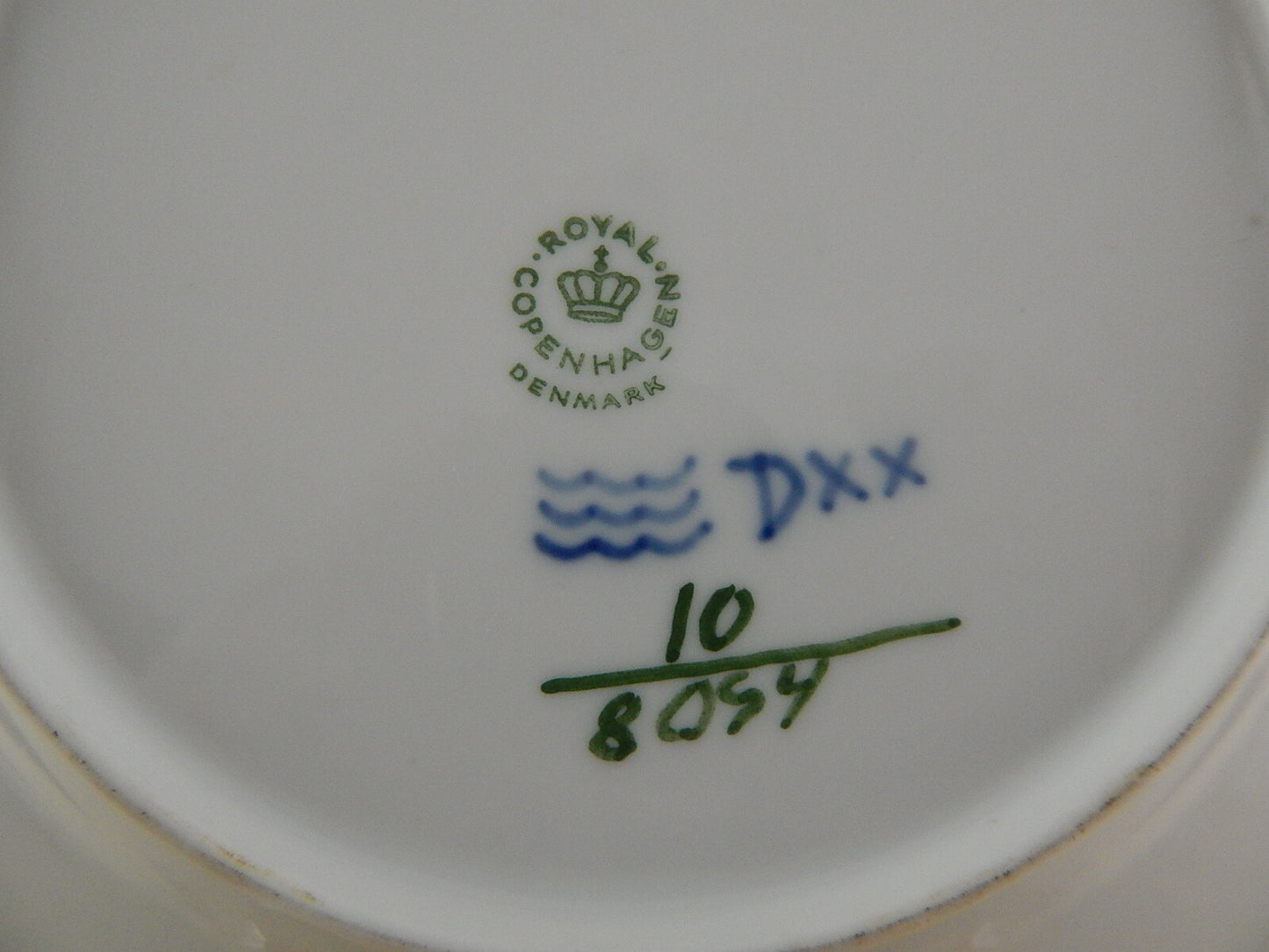 VINTAGE ROYAL COPENHAGEN PORCELLANA PIATTO DESSERT BLUE FLOWER DIPINTO MANO