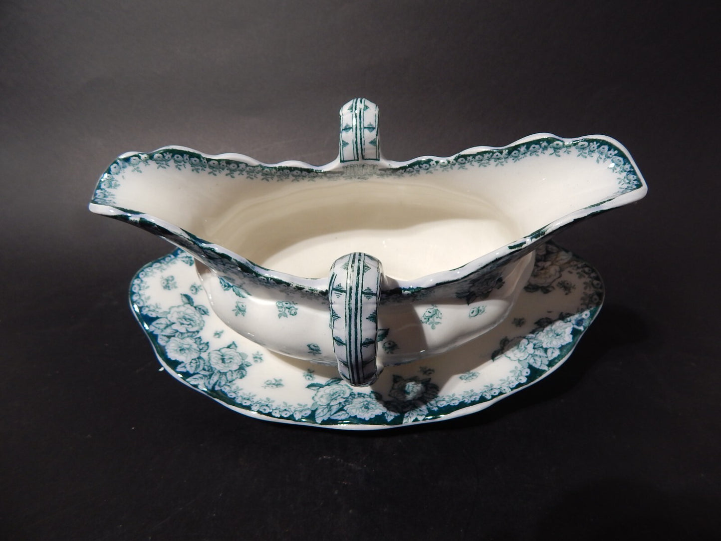 ANTICA RARA SALSIERA PORCELLANA INGLESE FURNIVALS FINE 800 ENGLISH ROSE