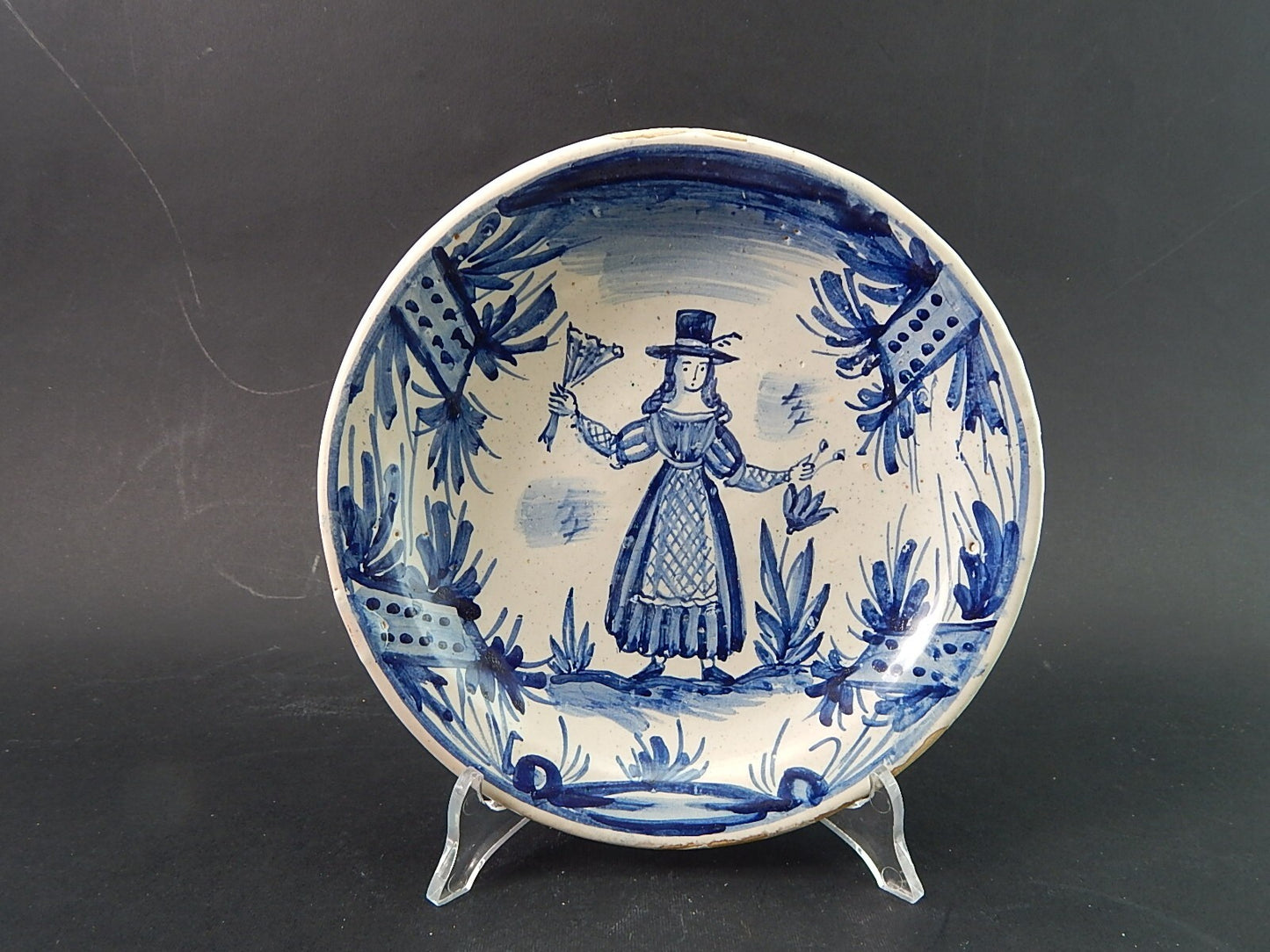 ARTE POVERA PIATTO CERAMICA SPAGNOLA CATALANA GUIVERNAU PRIMA META' 900 #2013