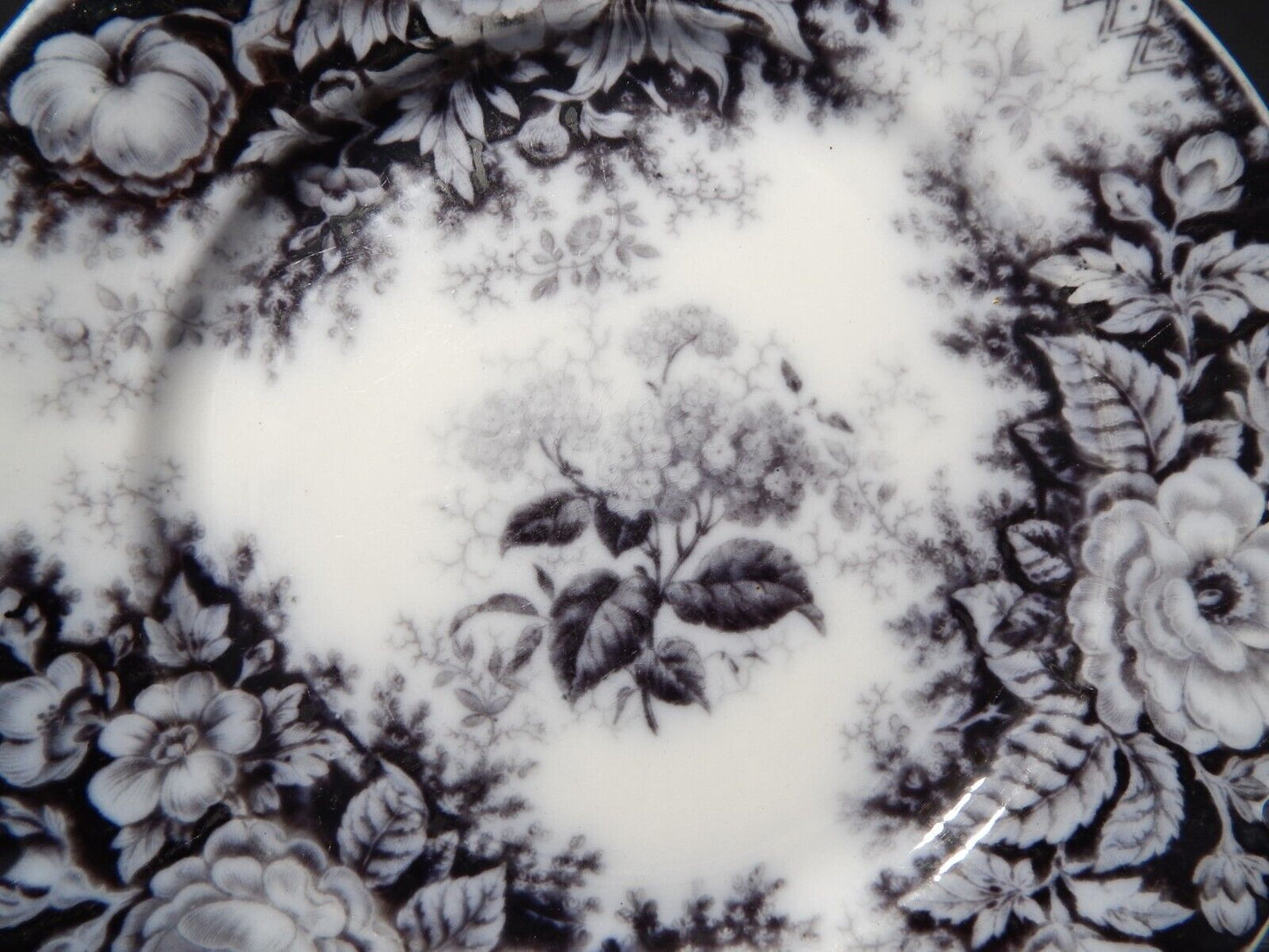 ANTICO RARO PIATTO CERAMICA DISEGNO JARDINIERE VILLEROY & BOCH FINE '800 B1145