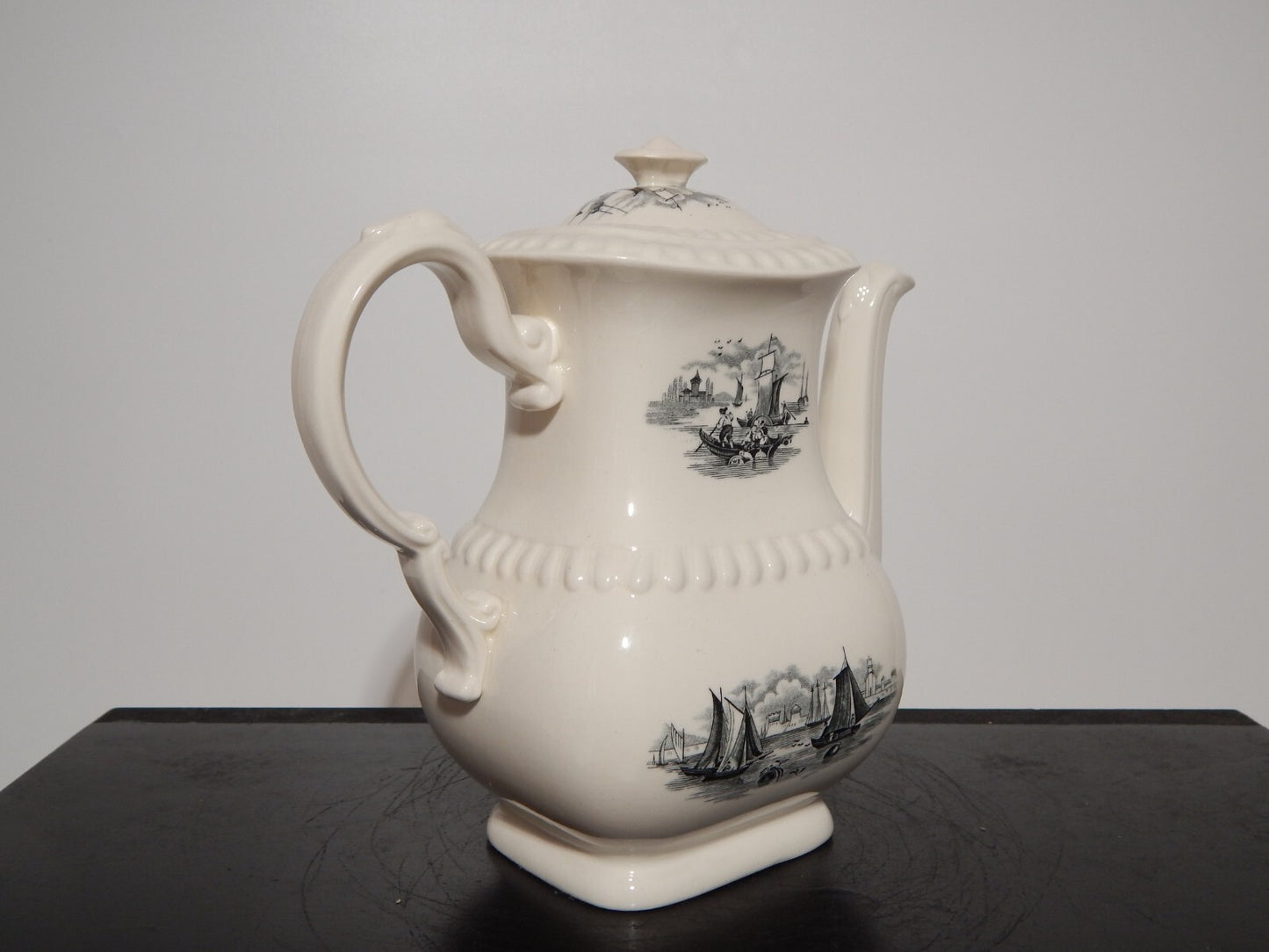 ANTICO SERVIZIO CAFFE' INGLESE SEMI PORCELLANA COPELAND SPODE PAESAGGIO MARINO