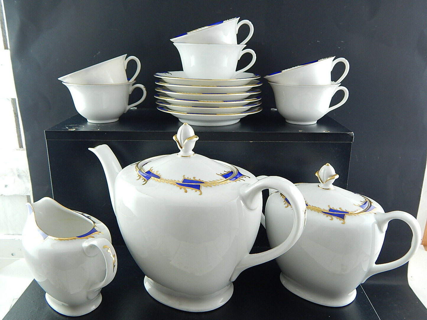 ANTICO RARO PREZIOSO SERVIZIO TÈ PORCELLANA WÜRTTEMBERG BAUER & PFEIFFER 1904-34