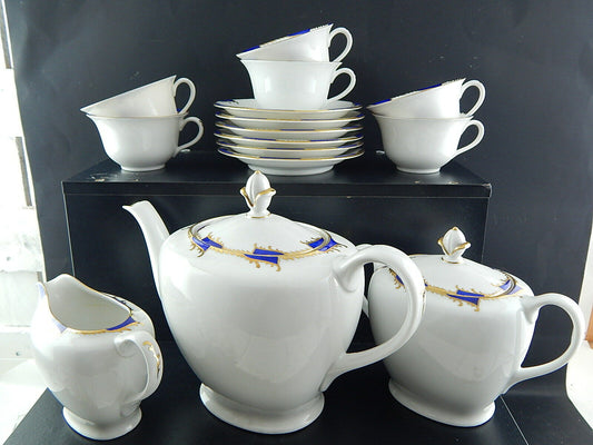 ANTICO RARO PREZIOSO SERVIZIO TÈ PORCELLANA WÜRTTEMBERG BAUER & PFEIFFER 1904-34