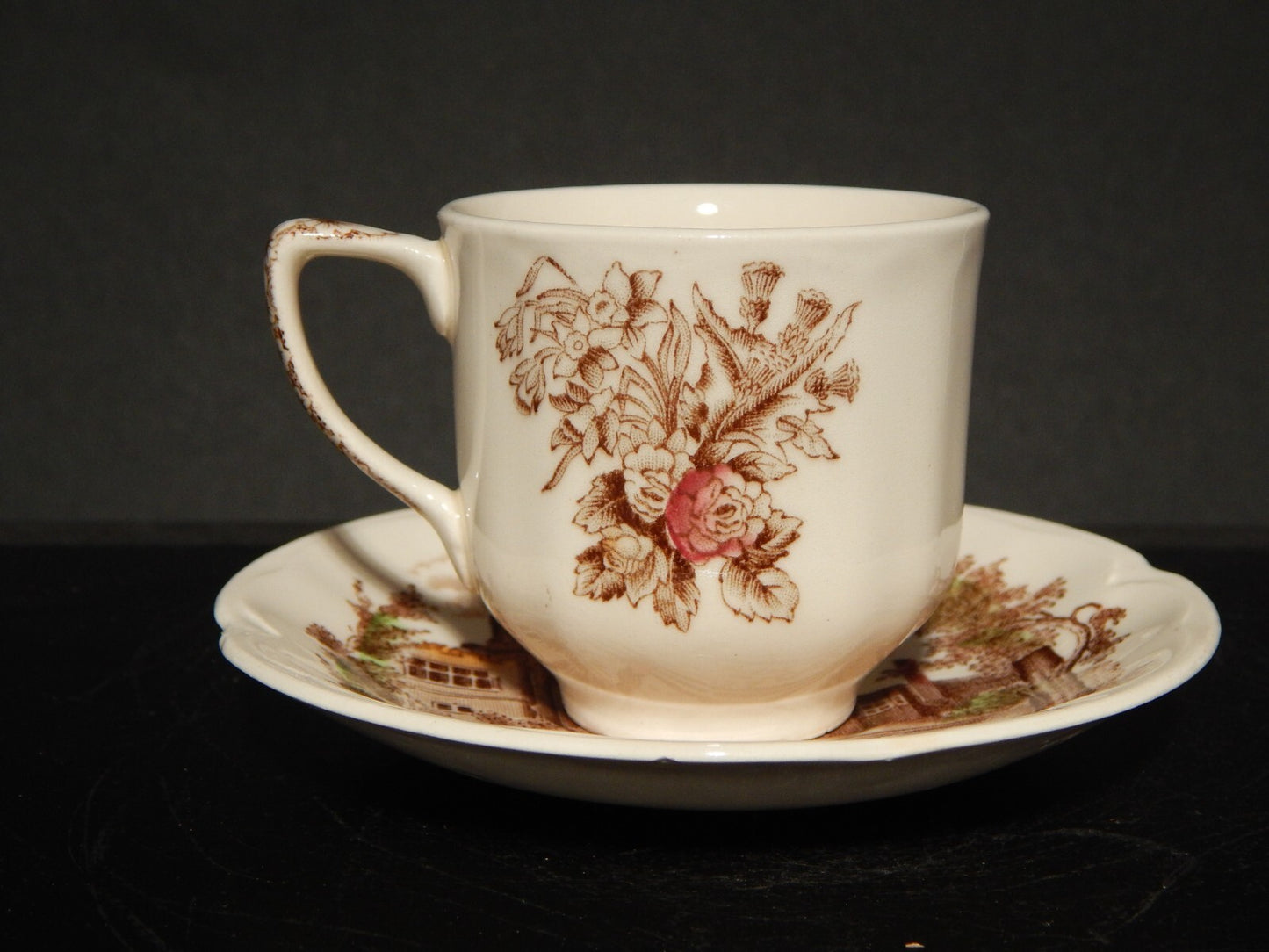 ANTICA TAZZINA CAFFE' PORCELLANA JOHNSON BROS ROYAL HOMES OF BRITAIN HADDON HALL