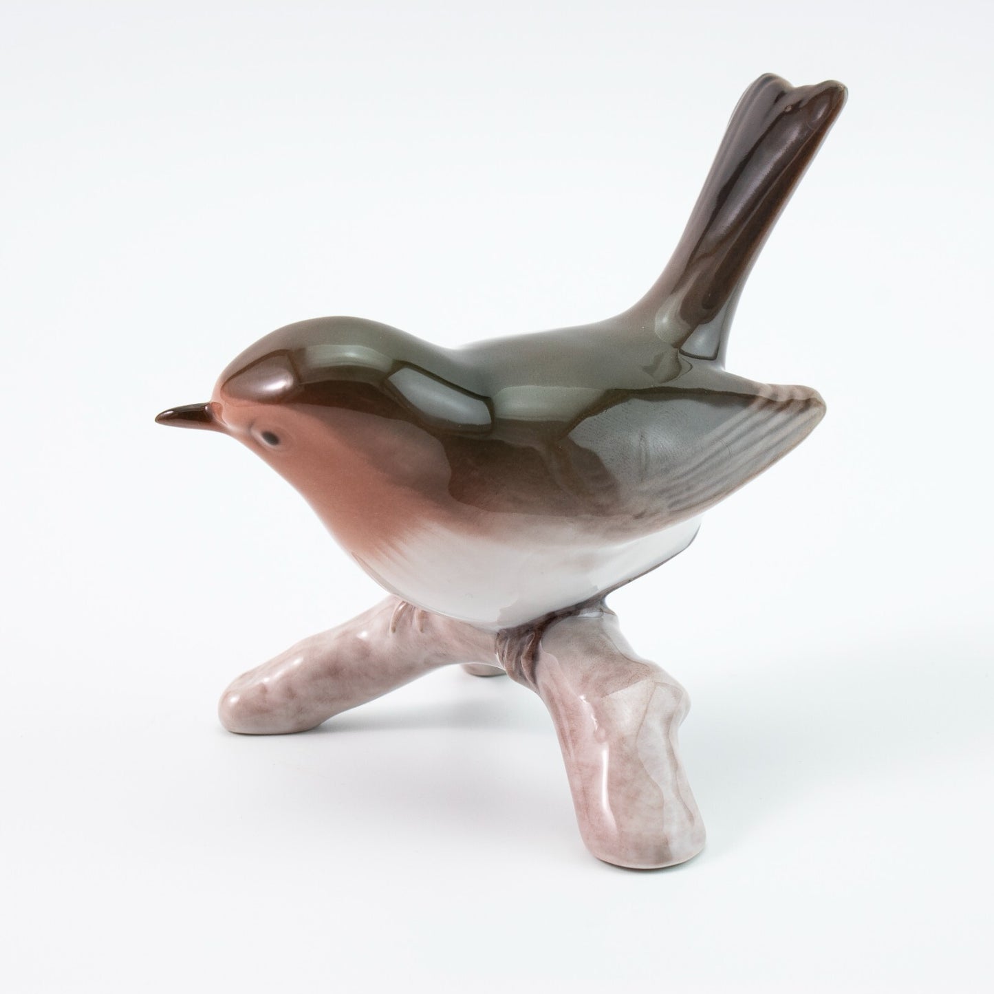 STATUINA PORCELLANA ROYAL COPENHAGEN BING&GRONDAHL "Pettirosso, Robin" CM 9x8x10