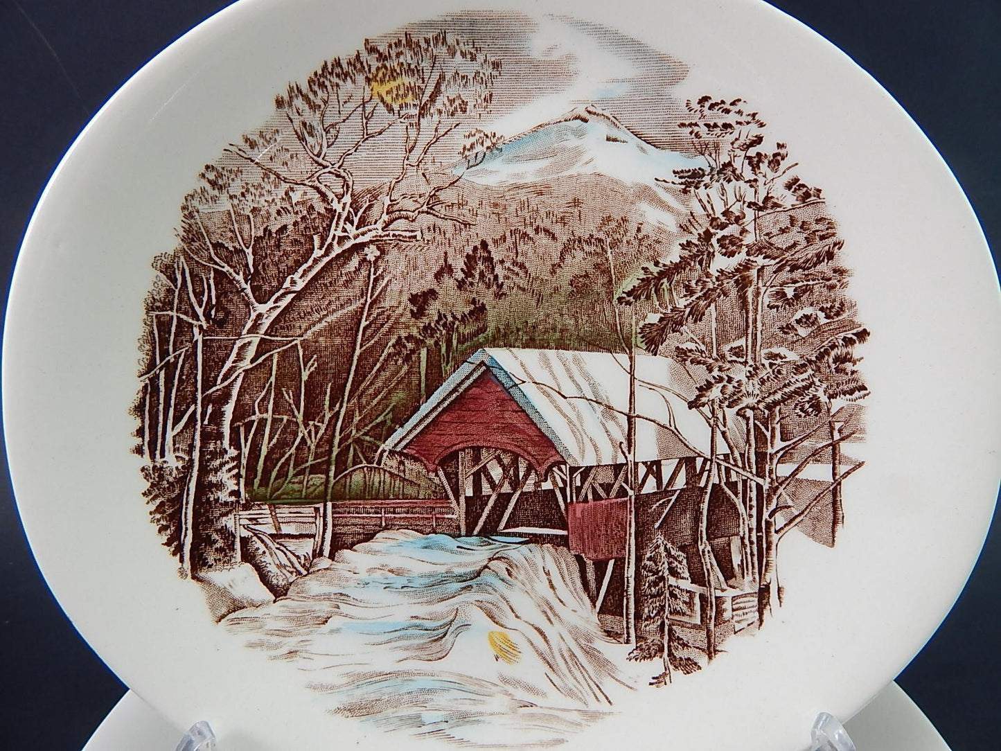 VINTAGE SET 6 PIATTI OVALI SEMI PORCELLANA JOHNSON BROS THE FRIENDLY VILLAGE