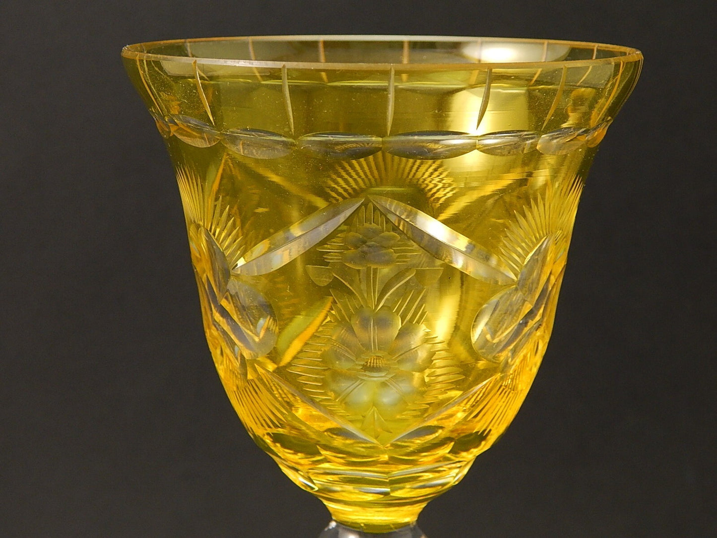 PREZIOSO VINTAGE BICCHIERE CALICE CRISTALLO BOEMIA MOLATO A1050