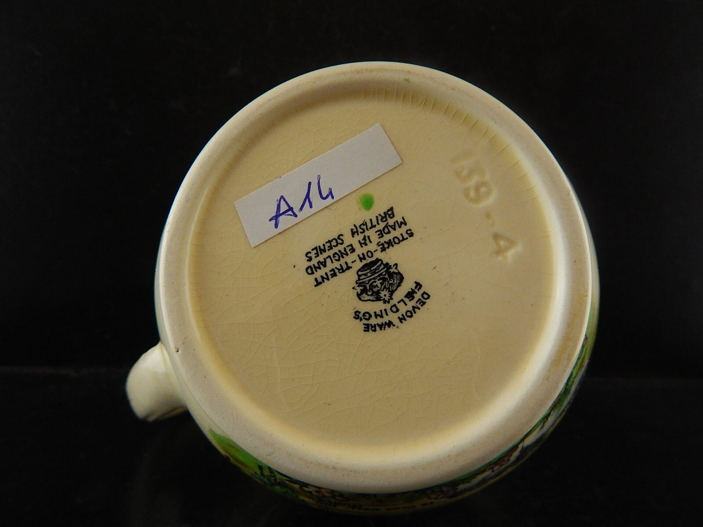 ANTICA LATTIERA BRICCO POTTERY CERAMICA INGLESE DEVON WARE FIELDINGS DEL 1917