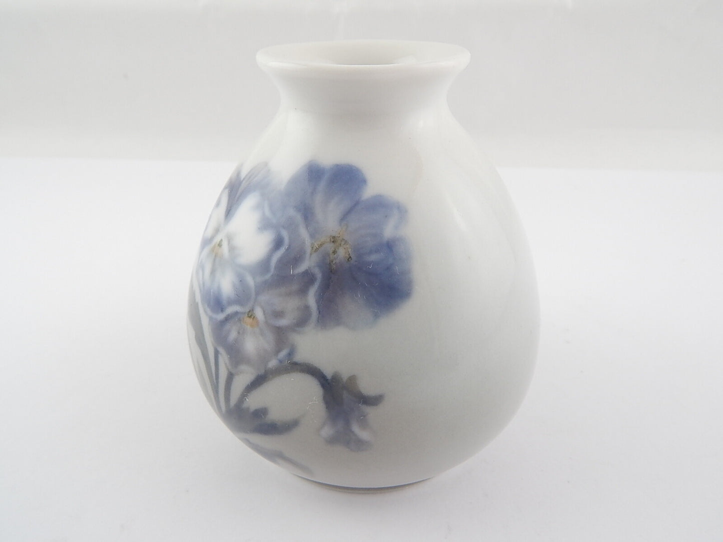 ANTICO MUSEO VASO PORCELLANA COPENHAGEN DAHL JENSEN VIOLA PENSIERO DIPINTO MANO