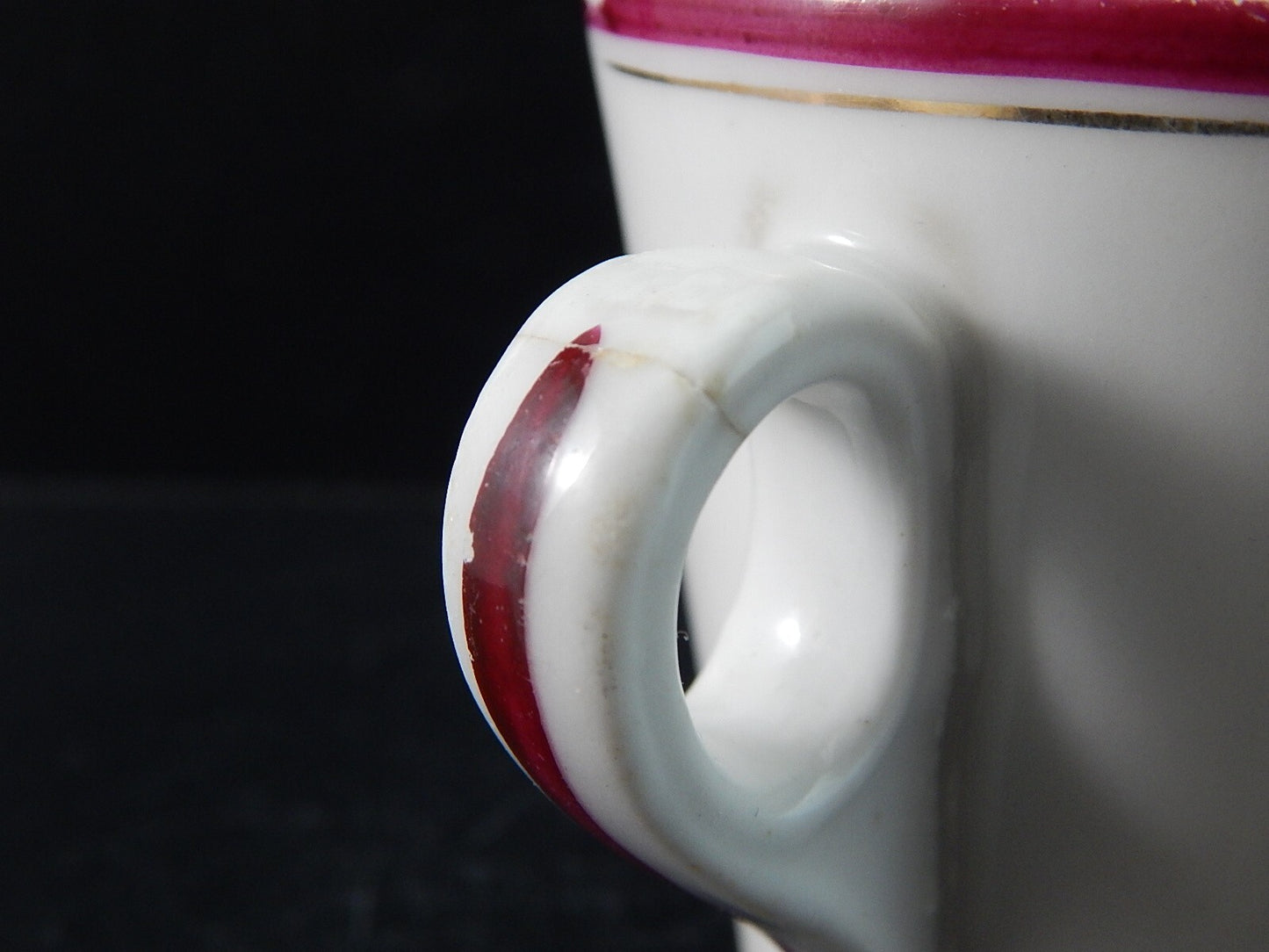 GINORI DOCCIA ANTICA RARA TAZZA PORCELLANA 1860 CON MONOGRAMMA #2076