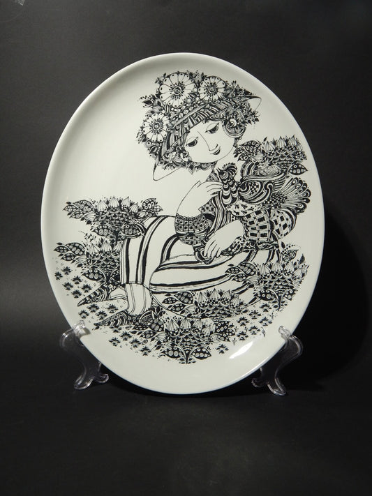 PIATTO VASSOIO CENTROTAVOLA PORCELLANA MODERNIST DESIGNER BJORN WIINBLAD PALOMA