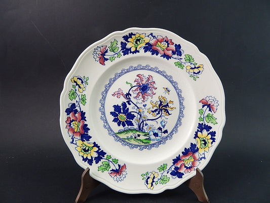 WEDGWOOD&CO VINTAGE PIATTO PIANO SEMI-PORCELLANA META' 900 OLD CANTON CM 25