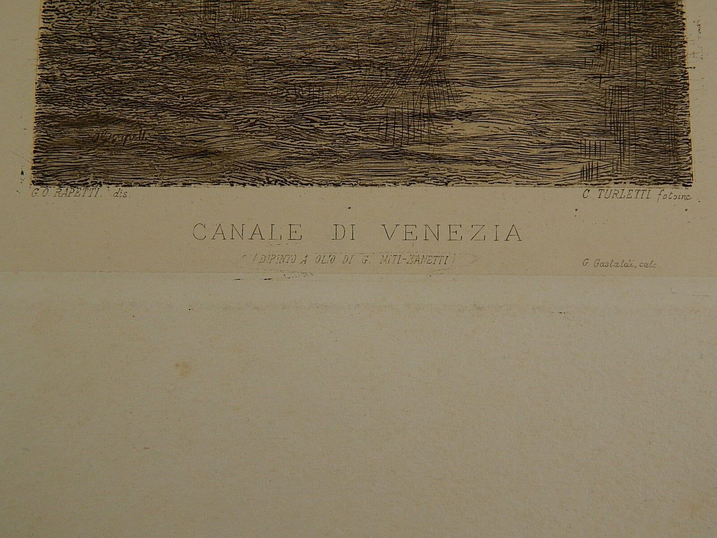 ANTICA STAMPA CANALE DI VENEZIA MITI ZANETTI INCISIONE G.O.RAPETTI C.TURLETTI