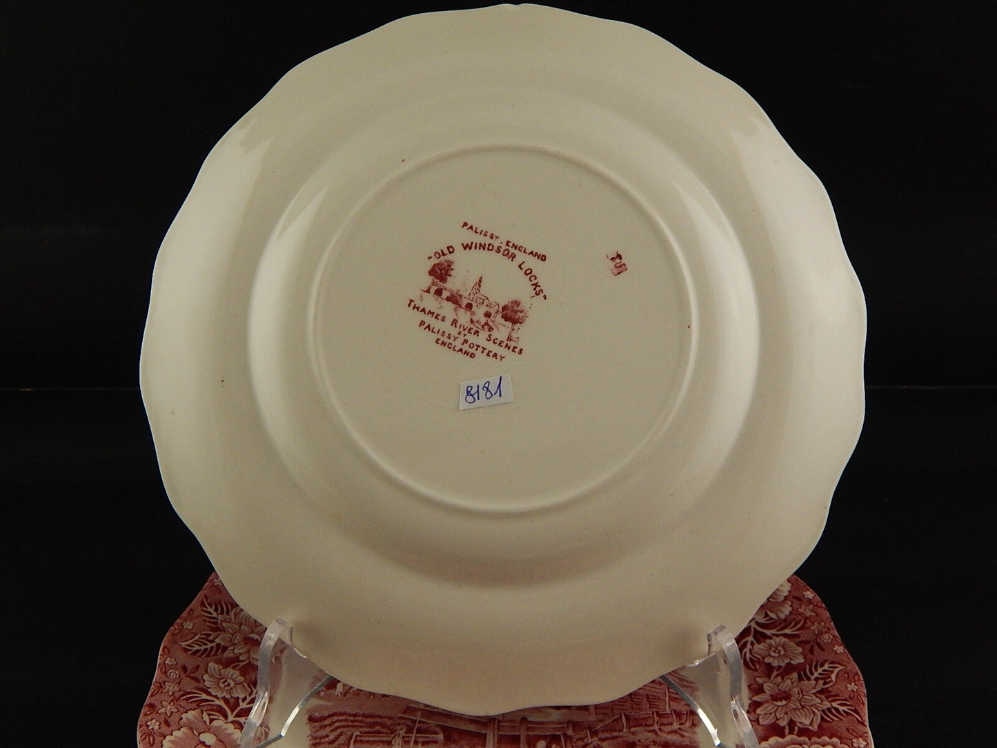 ANTICO SET 4 PIATTI SEMI PORCELLANA PALISSY POTTERY THAMES RIVER SCENES WINDSOR