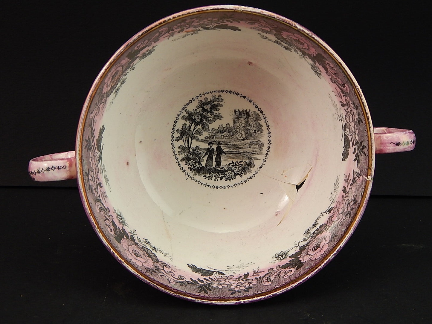 DAVENPORT 1830 DURHAM ANTICA CERAMICA ZUCCHERIERA PORTA DOLCI DANNEGGIATA