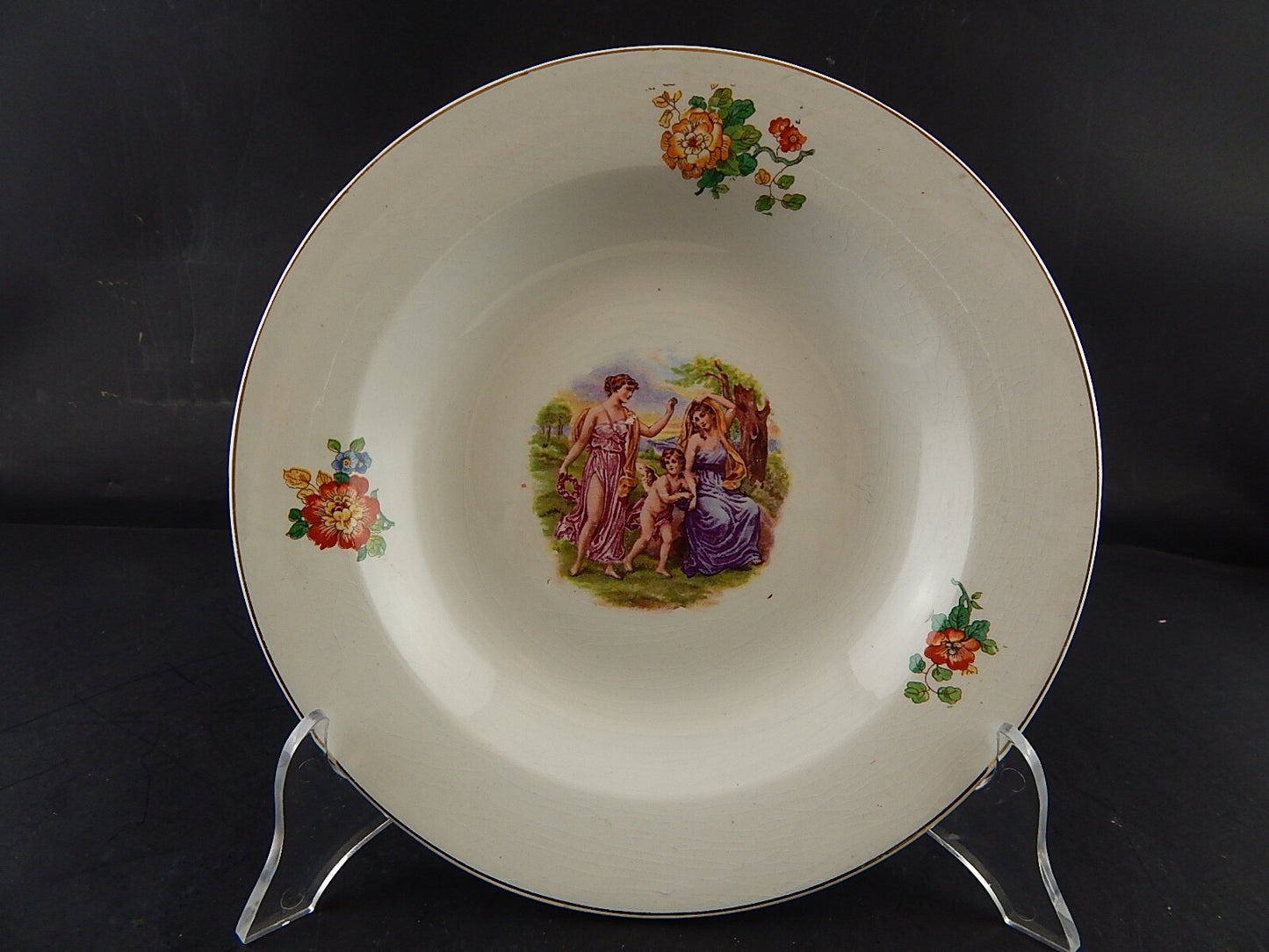 ANTICO PIATTO FONDO SOCIETA' CERAMICA REVELLI LAVENO FINE 800 ANGELICA KAUFFMAN