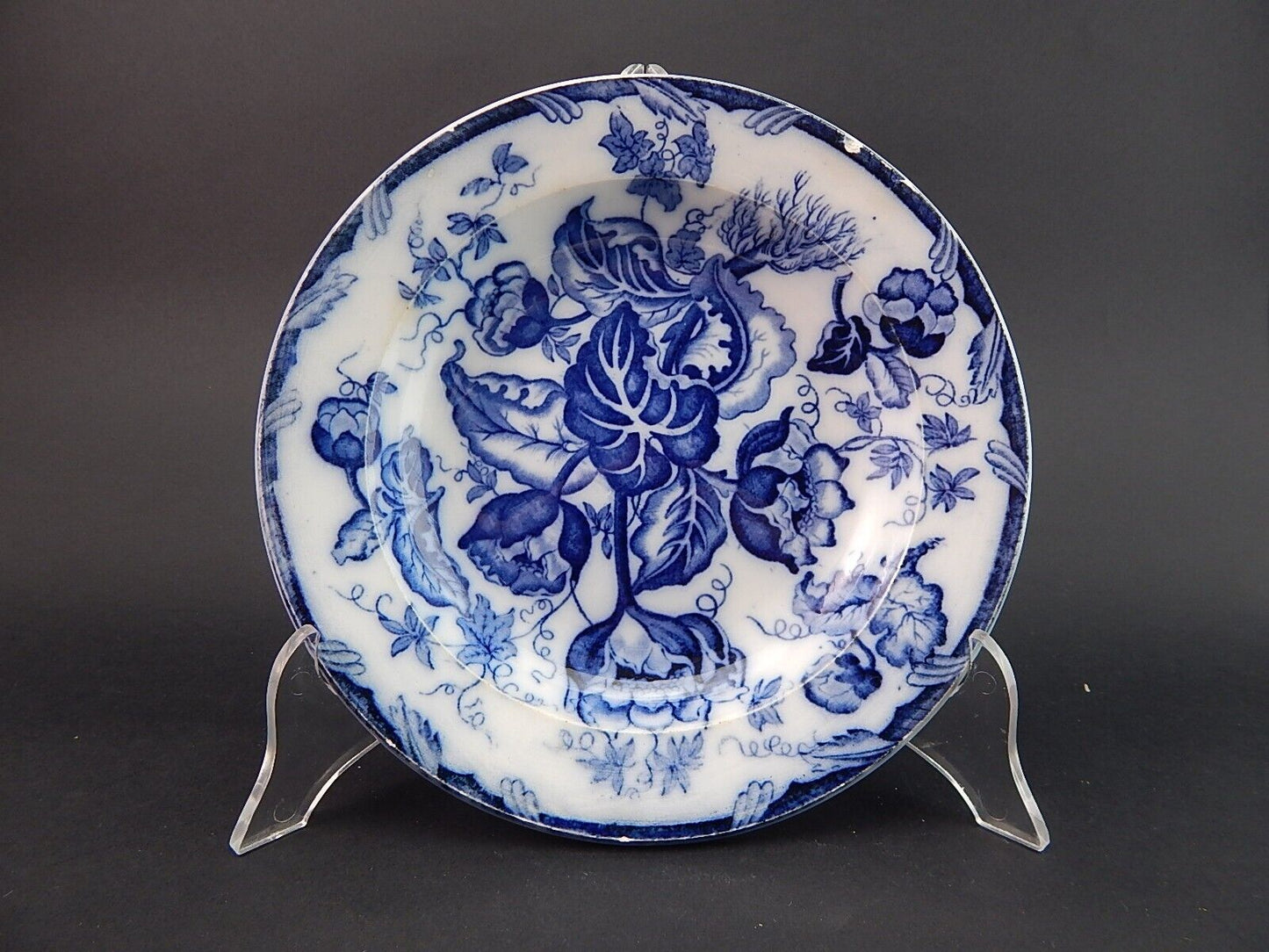 ANTICO PIATTO FONDO NINFEE BLU CERAMICA RICHARD MILANO FINE 800 WATER NYMPH A896