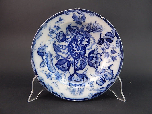 ANTICO PIATTO FONDO NINFEE BLU CERAMICA RICHARD MILANO FINE 800 WATER NYMPH A896