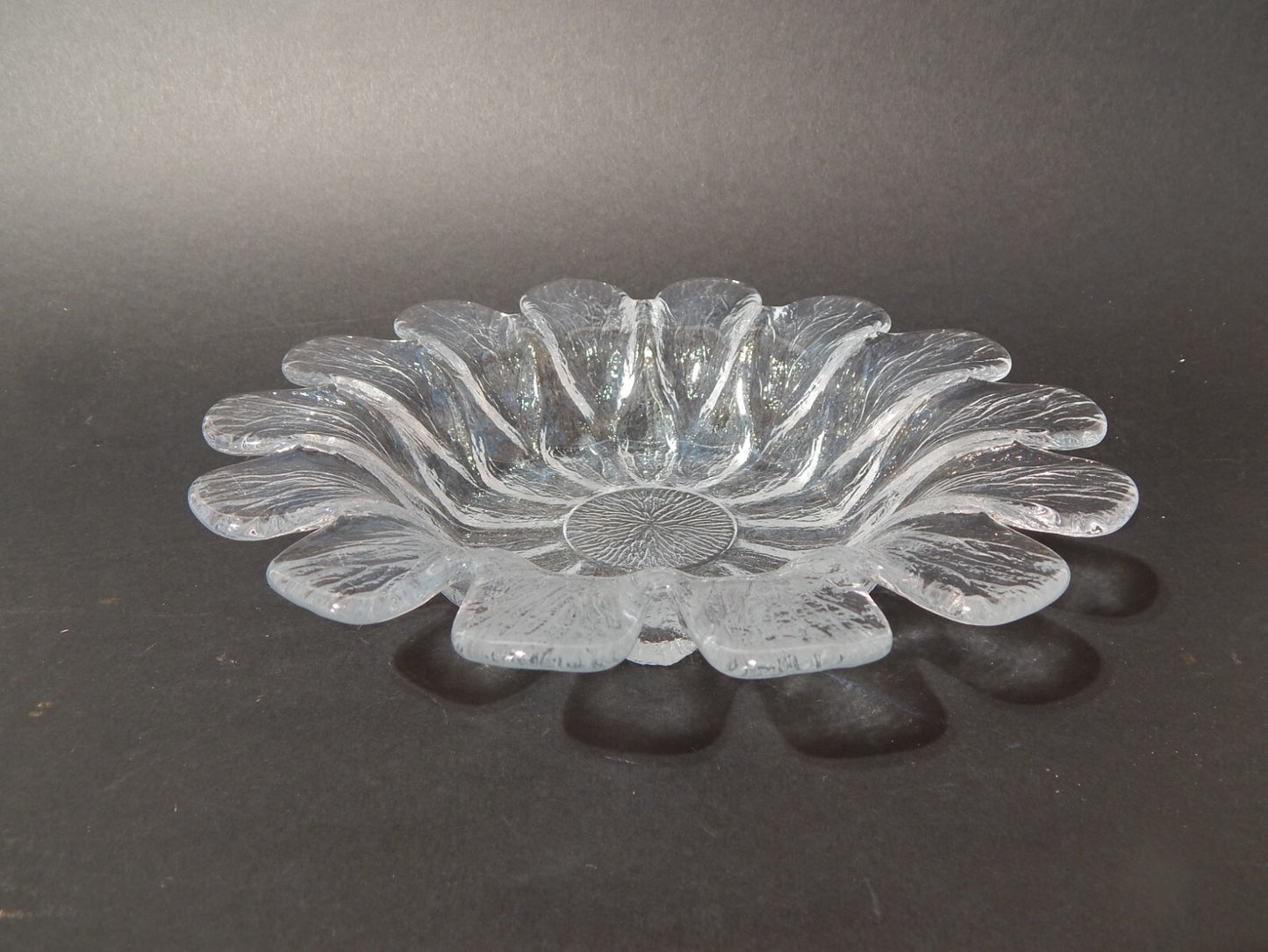 HOLMEGAARD CENTROTAVOLA IN VETRO PORTA CANDELA MARGHERITA VINTAGE ANNI 70 #711