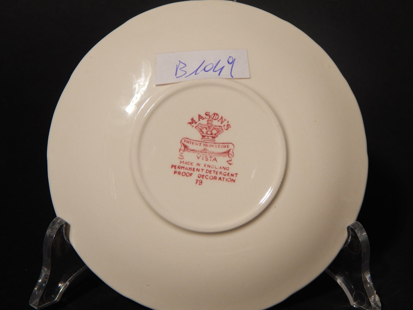 ANTICA TAZZINA CAFFE' SEMI PORCELLANA INGLESE MASON’S DECORO VISTA BIANCO ROSSO