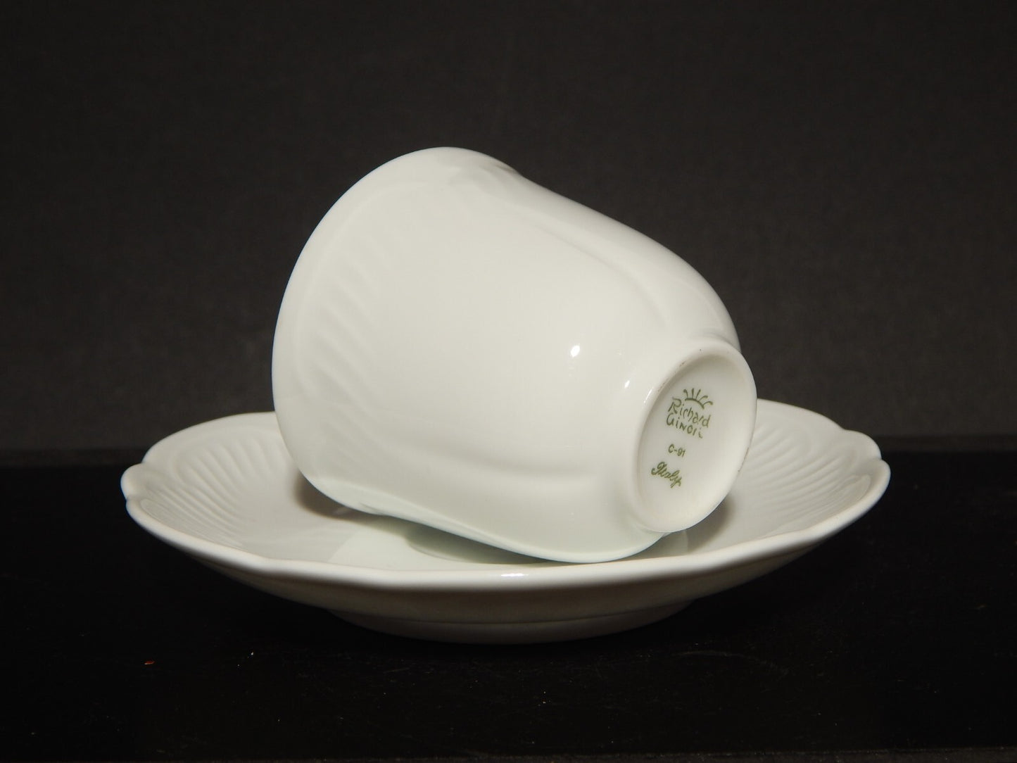 VINTAGE PREZIOSA RICHARD GINORI TAZZINA CAFFE' PORCELLANA BIANCA MODELLO MARENGO