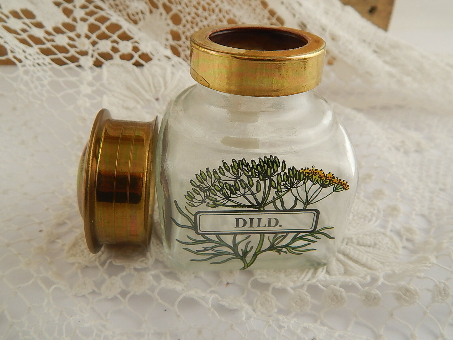 VINTAGE BOTTIGLIA VETRO SOFFIATO BARATTOLO SPEZIE O ERBE HOLMEGAARD DILD ANETO