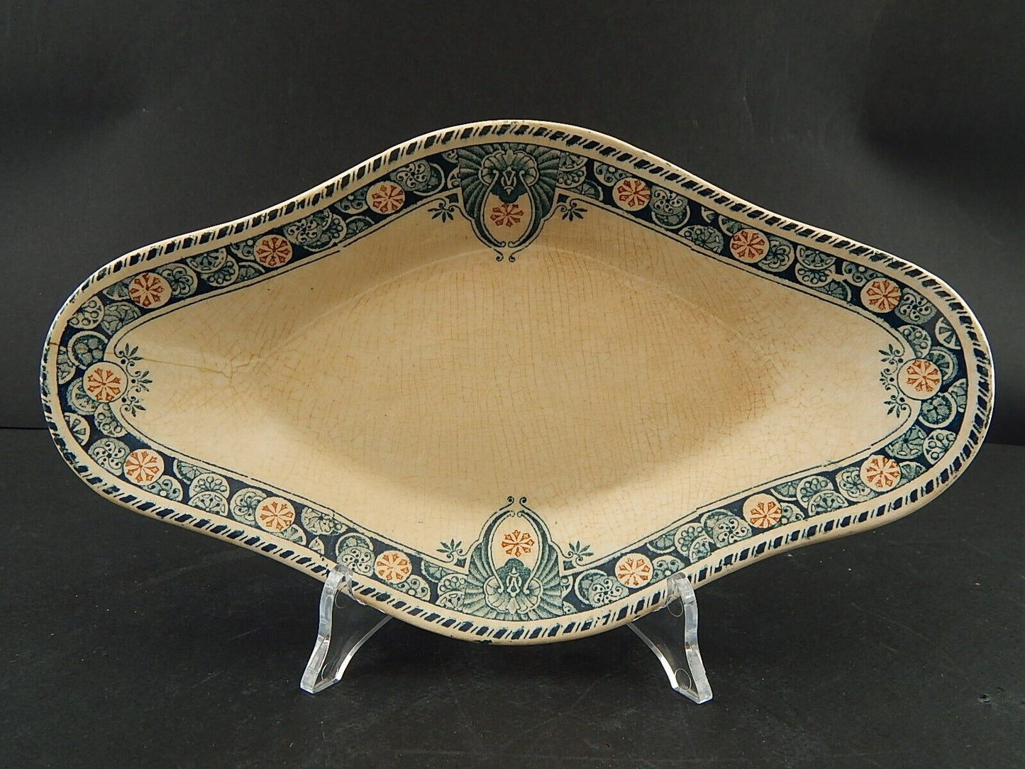 ANTICA RAVIERA VASSOIO LIBERTY CERAMICA LONGWY MODELLO LONDRES