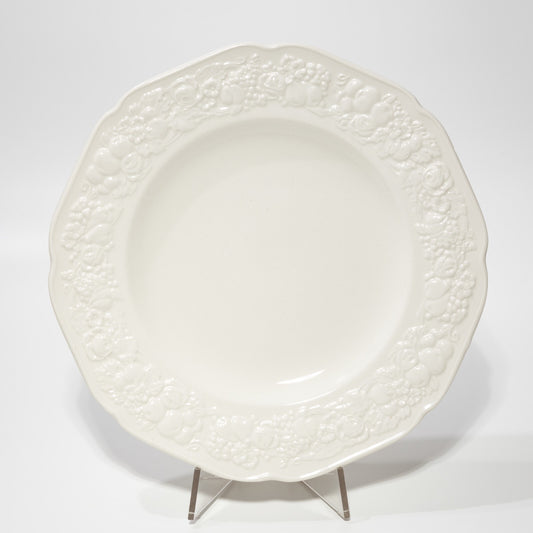 VINTAGE PIATTO CERAMICA BIANCA BARBOTINE CROWN DUCAL A. G. RICHARDSON