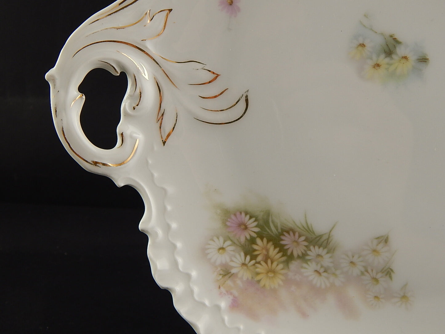 ANTICO ROCAILLE PIATTO VASSOIO PORCELLANA ROSENTHAL BAVARIA ANNI 30 MARGHERITINE